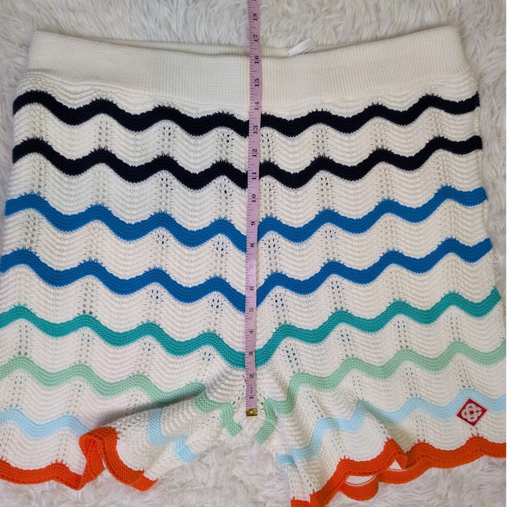 Casablanca Paris Crochet Wave Knit Shorts XXL Coastal Resort Luxury - Picture 10 of 13